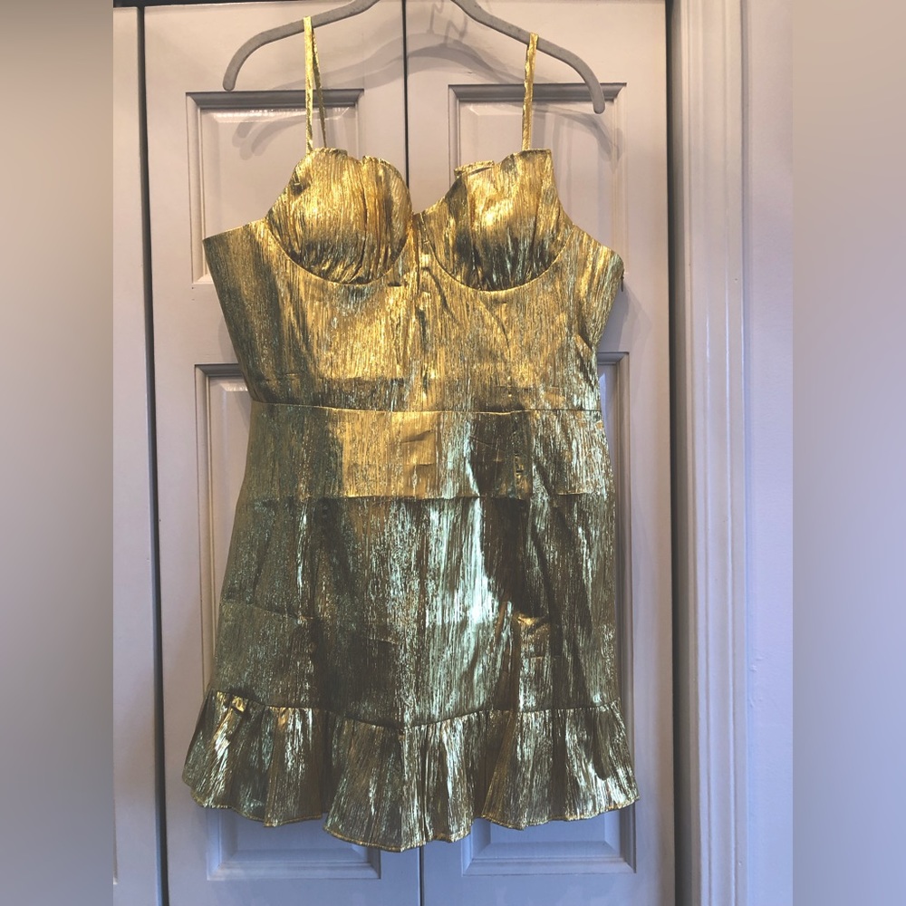 NWT, Collective The Label from ASOS, gold mini dress
